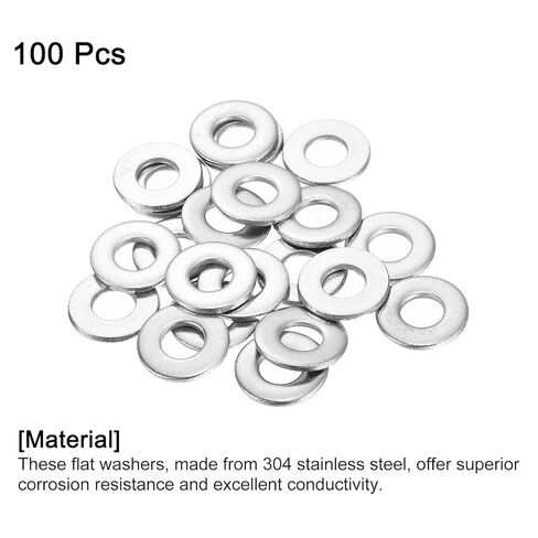 uxcell 100Pcs #12 Flat Washer, 304 Stainless Steel 0.25" ID x 0.562" OD x 0.065" Thick for Bolt Screw, Factories Repair, Kitchens, Shops, and Outdoor Construction, Silver in Saudi Arabia