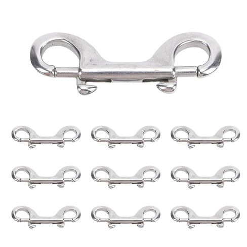 Heavy Duty Dual Head Screw Buckle, Stainless Steel Double Hook Snap with 110 lb Load Capacity Suitable for Ropes Chains Leashes Pets Leads Farm Gate Latches (90mm*10) in Saudi Arabia