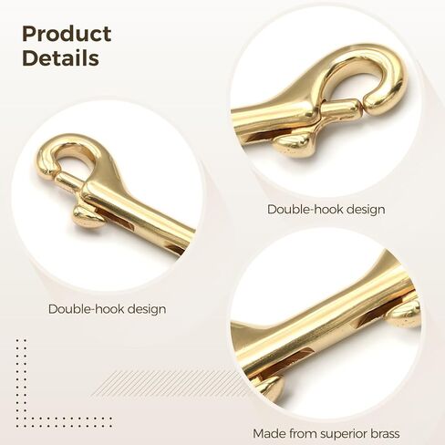 3.54 in 6 Pcs Brass Clips, Double-Ended Connectors Swivel, Snap Hooks Heavy Duty, for Lanyards Keychains Wallets Crafts, Fasteners Corrosion-Resistant in Saudi Arabia