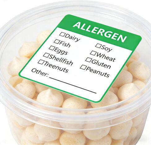 Remarkable Allergen Warning Stickers Labels - 1.8 X 2 Inch Fluorescent Green Food Rotation Labels Removable Allergen Warning Label 500 Adhesive Allergy Stickers in Kuwait