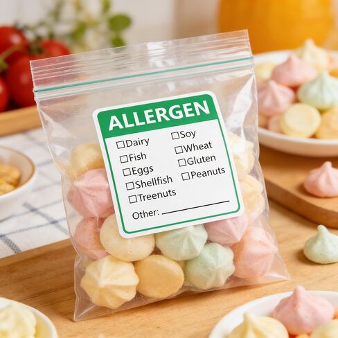 Remarkable Allergen Warning Stickers Labels - 1.8 X 2 Inch Fluorescent Green Food Rotation Labels Removable Allergen Warning Label 500 Adhesive Allergy Stickers in Kuwait