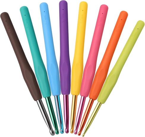 Light Up Crochet Hook Set with Stitch Counter,Crochet Kit with 18 Different Size Interchangeable Crochet Needle,Ergonomic with 2 Levels Led and Digital Stitch Counter for Crocheting and Knitting in Saudi Arabia