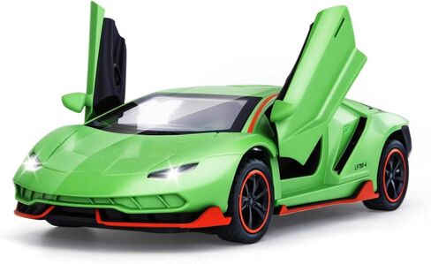 SASBSC Lamb SVJ Toy Cars for Boys Age 3-12 1/36 Small Diecast Metal Model Car Toys with Light and Sound Pull Back Sport Car for 3+ Years Old Kids Birthday (Green) in Saudi Arabia