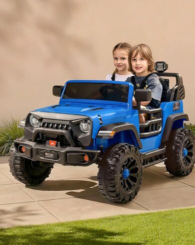 لعبة سيارة ركوب بمقعدين، سيارة كهربائية 24 فولت 4WD للأطفال 4-8 مع جهاز تحكم عن بعد، محركات 4x200 واط، سعة 150 رطل - وردي فاقع in Kuwait