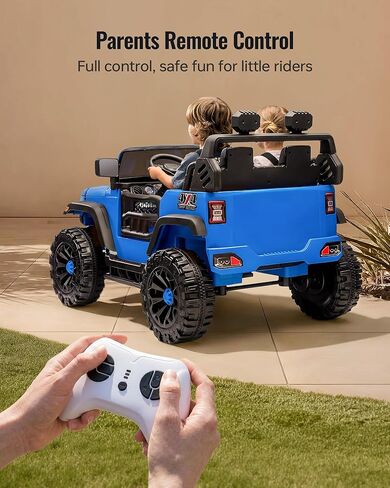 لعبة سيارة ركوب بمقعدين، سيارة كهربائية 24 فولت 4WD للأطفال 4-8 مع جهاز تحكم عن بعد، محركات 4x200 واط، سعة 150 رطل - وردي فاقع in Kuwait