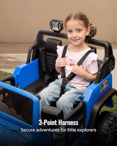 لعبة سيارة ركوب بمقعدين، سيارة كهربائية 24 فولت 4WD للأطفال 4-8 مع جهاز تحكم عن بعد، محركات 4x200 واط، سعة 150 رطل - وردي فاقع in Kuwait