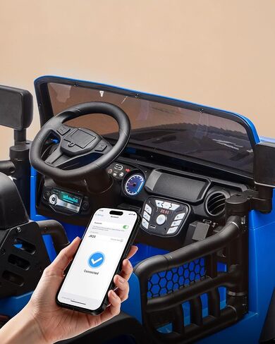 لعبة سيارة ركوب بمقعدين، سيارة كهربائية 24 فولت 4WD للأطفال 4-8 مع جهاز تحكم عن بعد، محركات 4x200 واط، سعة 150 رطل - وردي فاقع in Kuwait