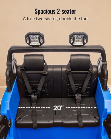 لعبة سيارة ركوب بمقعدين، سيارة كهربائية 24 فولت 4WD للأطفال 4-8 مع جهاز تحكم عن بعد، محركات 4x200 واط، سعة 150 رطل - وردي فاقع in Kuwait