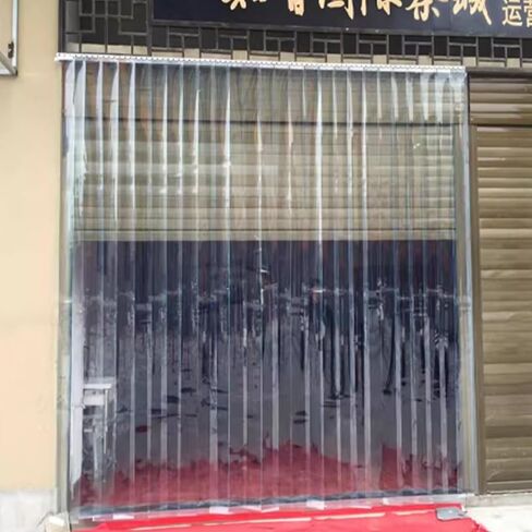 ستارة باب بشريط PVC شفاف، مجموعة أبواب ناعمة من الفينيل المقاوم للخدش، باب صناعي/تجاري لورش العمل والمستودعات ومناطق الحيوانات الأليفة (W195xH260cm/76.77x102.3in) in Kuwait