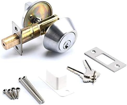 Heavy Duty Designer Commercial Deadbolt (Single Cylinder Lock, Satin Chrome, 26D) Non-Handed, Grade 2 Industrial - UL 3 Hour Fire Rated & ADA Compliant | Wood or Metal Doors in Saudi Arabia