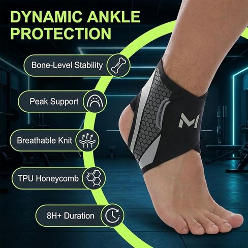 2-Pack Ankle Brace for Men & Women, Adjustable Figure-8 Stabilizer with Straps for Basketball, Volleyball & Running, Compression Sleeve for Sprained Ankle, Plantar Fasciitis & Tendonitis Relief in Saudi Arabia