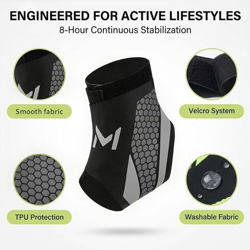 2-Pack Ankle Brace for Men & Women, Adjustable Figure-8 Stabilizer with Straps for Basketball, Volleyball & Running, Compression Sleeve for Sprained Ankle, Plantar Fasciitis & Tendonitis Relief in Saudi Arabia