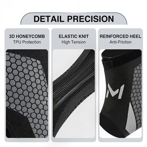2-Pack Ankle Brace for Men & Women, Adjustable Figure-8 Stabilizer with Straps for Basketball, Volleyball & Running, Compression Sleeve for Sprained Ankle, Plantar Fasciitis & Tendonitis Relief in Saudi Arabia