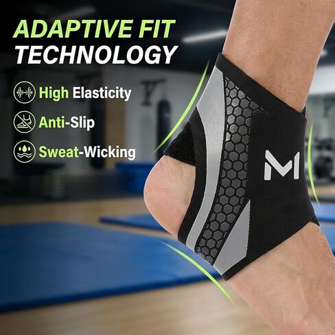2-Pack Ankle Brace for Men & Women, Adjustable Figure-8 Stabilizer with Straps for Basketball, Volleyball & Running, Compression Sleeve for Sprained Ankle, Plantar Fasciitis & Tendonitis Relief in Saudi Arabia