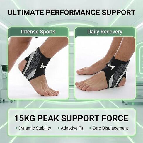 2-Pack Ankle Brace for Men & Women, Adjustable Figure-8 Stabilizer with Straps for Basketball, Volleyball & Running, Compression Sleeve for Sprained Ankle, Plantar Fasciitis & Tendonitis Relief in Saudi Arabia