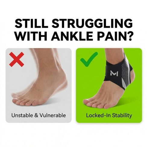 2-Pack Ankle Brace for Men & Women, Adjustable Figure-8 Stabilizer with Straps for Basketball, Volleyball & Running, Compression Sleeve for Sprained Ankle, Plantar Fasciitis & Tendonitis Relief in Saudi Arabia