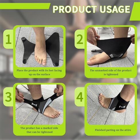 2-Pack Ankle Brace for Men & Women, Adjustable Figure-8 Stabilizer with Straps for Basketball, Volleyball & Running, Compression Sleeve for Sprained Ankle, Plantar Fasciitis & Tendonitis Relief in Saudi Arabia
