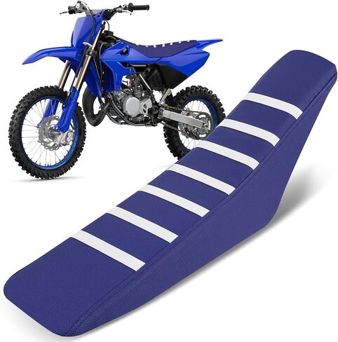 Dirt Bike Seat Cover Universal for PW 50 TTR 90 50 110 230 YZ 65 85 125 250F 450F 65 WR 250 Pit Bike Blue Motocross/Non Slip White Stripe/Gripper Soft/Water Proof in Saudi Arabia
