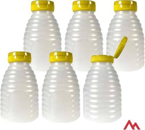 زجاجات العسل البلاستيكية القابلة لإعادة الملء من Pinnacle Mercantile - سهلة الضغط، مانعة للتسرب، خالية من مادة BPA، ومصنوعة في الولايات المتحدة الأمريكية، عبوة من 24 قطعة in Kuwait