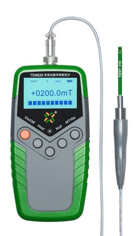 مقياس غاوس مع مسبار عالي الدقة، جهاز اختبار المجال المغناطيسي الرقمي (2400mT/24000Gs)، تحديد قطبية N/S لاختبار المغناطيس والمحرك ومكبر الصوت، دقة ±5% in Kuwait