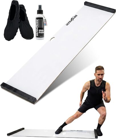 لوحة شرائح للتمرين في المنزل-لوحات 6 أقدام للتدريب متعدد الرياضات وأمراض القلب منخفضة التأثير ، ومعدات اللياقة البدنية لصالة الألعاب الرياضية المنزلية ، وتجريب لوح الشريحة مع مصدات ، ومعدات التمرين من أجل النواة والتوازن in Kuwait