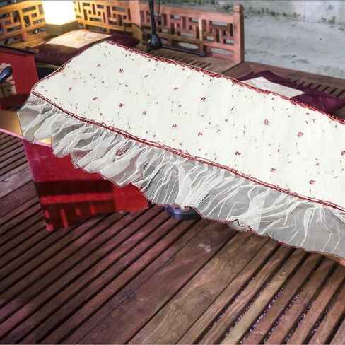 غطاء Zerodeko Guzheng من القماش السميك المزخرف أداة حماية مضادة للانزلاق والغبار من قماش Guzheng بنمط الأزهار مناسب عالميًا in Kuwait