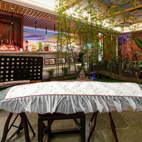 غطاء Zerodeko Guzheng من القماش السميك المزخرف أداة حماية مضادة للانزلاق والغبار من قماش Guzheng بنمط الأزهار مناسب عالميًا in Kuwait