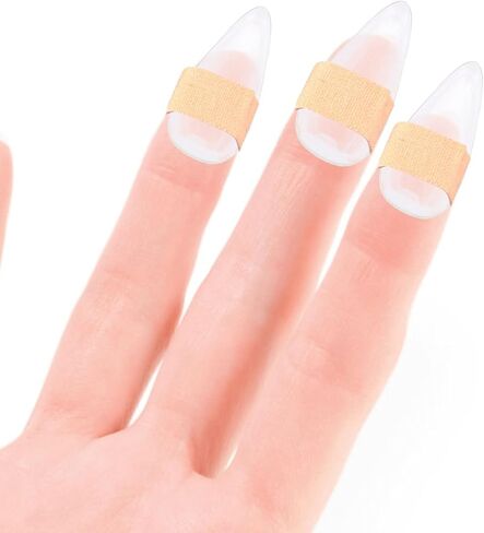 أغطية أصابع واقية لأظافر اللعب من Toyvian Guzheng، أغطية أصابع Guzheng كبيرة من الكريستال الأبيض لحماية أطراف الأصابع، ملحقات أدوات السلسلة in Kuwait