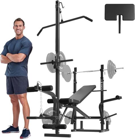 Mikolo 8 في مقعد الوزن الأولمبي واحد مع امتداد الساق وحليقة الساق ، مجموعة مقاعد البدلاء متعددة الوظائف مع وسادة تجعيد الدعاة وذبابة الصدر ، معدات تدريب قوة الكامل للجسم in Kuwait