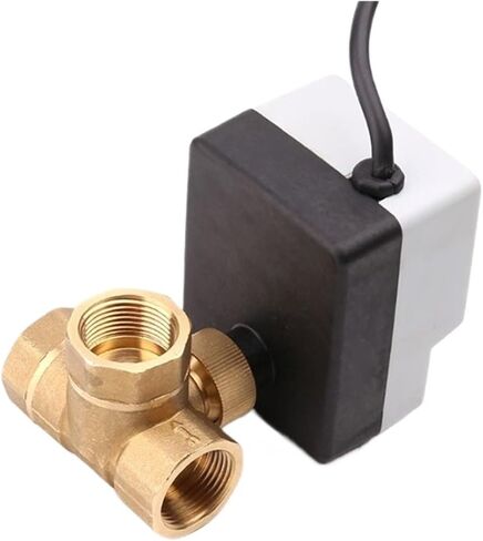 1/2 "3/4" 1 "بوصة صمام كروي ثلاثي الاتجاه صمام كروي نحاسي صمام كروي ثلاثي الأسلاك تحكم ثنائي الاتجاه مع مفتاح يدوي (1 14، T Type_12VDC) in Kuwait