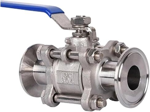 1/2 "3/4" 1 "SS304 الفولاذ المقاوم للصدأ SS316 صمام الكرة الصحية 3 نوع الطويق المشبك ثلاث قطع(34) in Kuwait