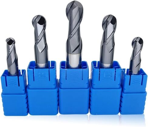 Ball Nose End Mill 2 Flute HRC45 Degrees Tungsten Carbide Steel Ball Nose End Mills Tools Round Corner CNC Milling Cutter Spiral Milling Cutter in Saudi Arabia
