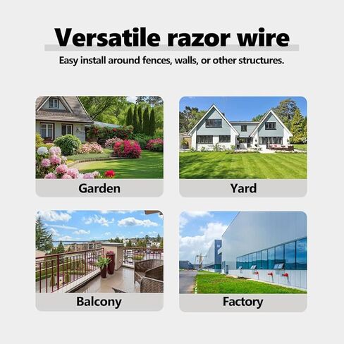 vidaXL Razor Wire Silver 1968.51 x 0.75 in Galvanised steel, Outdoor Barrier, Circular and Industrial Style, Waterproof Materials with Galvanized Wire, Great for Security in Kuwait