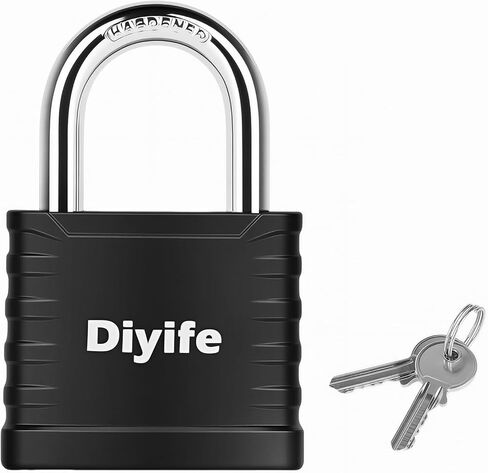 قفل Diyife مع مفتاح، [عبوتان] [3 مفاتيح] قفل خزانة مع مفاتيح على حد سواء، قفل بمفتاح عالي الأمان 5 دبابيس 41.6 مم مع تكبل فولاذي مقوى 1/4 بوصة، أقفال خارجية لخزانة الصالة الرياضية والسياج والبوابة والمدرسة in Saudi Arabia