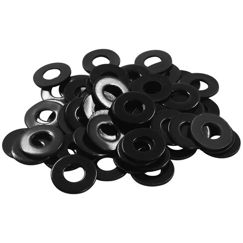 BokWin 50 Pack #10 Flat Washers, 1/2 Inch Outer Diameter, 18-8(304) Stainless Steel Black Electroplated Metal Washers for Decorating Parts Screws & Bolts in Saudi Arabia