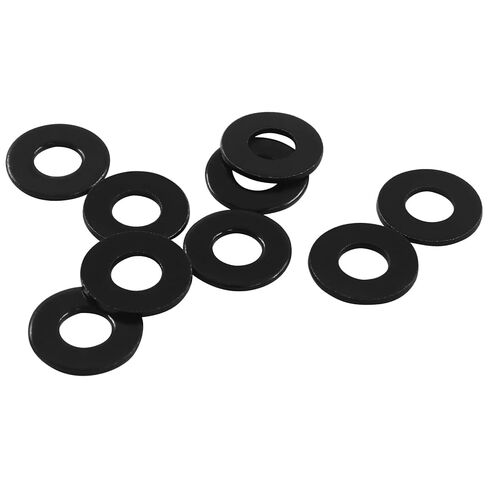 BokWin 50 Pack #10 Flat Washers, 1/2 Inch Outer Diameter, 18-8(304) Stainless Steel Black Electroplated Metal Washers for Decorating Parts Screws & Bolts in Saudi Arabia