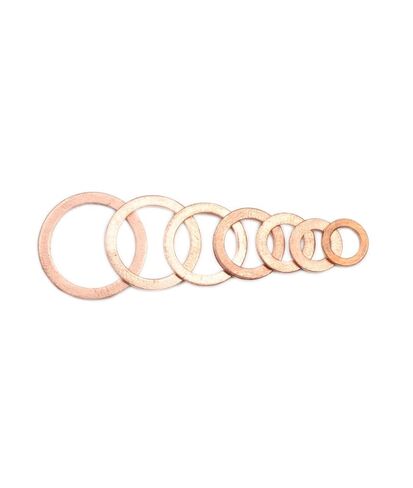 Copper Washers Assortment Kit, Flat Gaskets, 100 Pcs M4, M5, M6, M8, M10, M12, M14 in Saudi Arabia