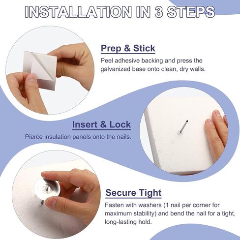 50mm Self Stick Insulation Pins, 30 Sets 1.5 Inch Self Locking Round Washers Aluminum Insulation Hangers for Foam Board Wall Floor Ceiling in Saudi Arabia