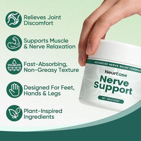 Nerve Relief Cream with MSM, Magnesium & Arnica, Fast Absorbing & Nighttime Comfort Nerve Relief Lotion for Hands, Feet & Legs, Soothing Nerve Formula, 3.53 oz in Saudi Arabia