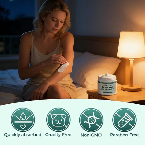 Nerve Relief Cream with MSM, Magnesium & Arnica, Fast Absorbing & Nighttime Comfort Nerve Relief Lotion for Hands, Feet & Legs, Soothing Nerve Formula, 3.53 oz in Saudi Arabia