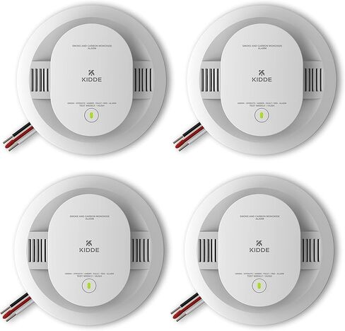 Kidde Hardwired Smoke & Carbon Monoxide Detector, AA Battery Backup, Interconnectable, LED Warning Light Indicators, 4 Pack in Saudi Arabia
