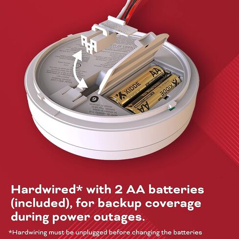 Kidde Hardwired Smoke & Carbon Monoxide Detector, AA Battery Backup, Interconnectable, LED Warning Light Indicators, 4 Pack in Saudi Arabia