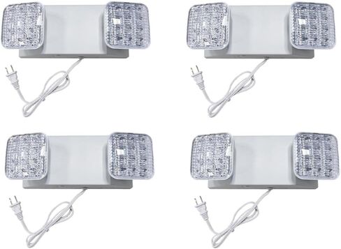 مصابيح طوارئ LED TANLUX مع بطارية احتياطية، تركيبات إضاءة الطوارئ التجارية للأعمال المنزلية، إضاءة إشارة خروج الطوارئ مع قابس 1.0 متر بسلك AC120V مدرج في قائمة UL in Kuwait