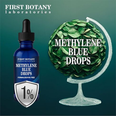 Methylene Blue Drops Pharmaceutical Grade - USP Grade, Third-Party Tested Brain Health Dietary Supplement for Humans, No Formaldehyde, Made in USA (1%) 2 fl oz Bottle in Kuwait