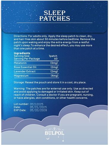 رقعات نوم للبالغين، 60 قطعة من رقعات النوم العميقة المطورة، مكونة من مكونات طبيعية بالكامل، راحة ليلية تدوم طويلاً لكل من الرجال والنساء، سهلة الاستخدام طوال الليل in Kuwait