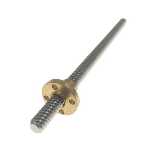 برغي T8، درجة 2 مم، رصاص 8 مم، 304 فولاذ، طول 150 مم - 500 مم، مع صامولة نحاسية (400 مم) in Kuwait