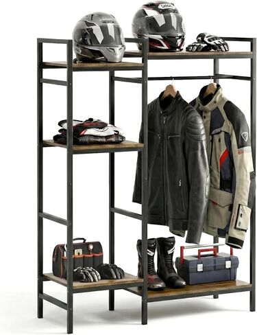 رف معدات الدراجات النارية من TONGMO، حامل خوذة عالي التحمل، رف تخزين كبير لمعدات الدراجات النارية للخوذة والسترة والأحذية وإكسسوارات الركوب in Kuwait