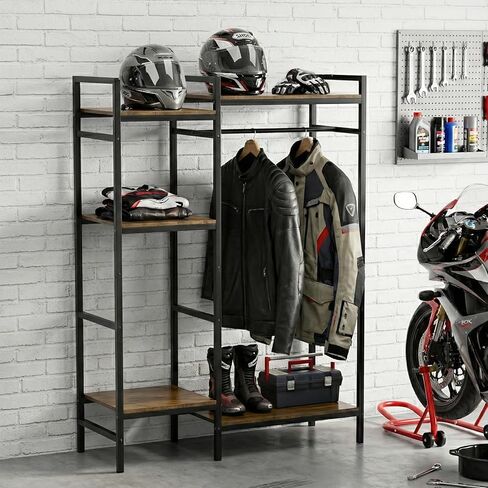 رف معدات الدراجات النارية من TONGMO، حامل خوذة عالي التحمل، رف تخزين كبير لمعدات الدراجات النارية للخوذة والسترة والأحذية وإكسسوارات الركوب in Kuwait