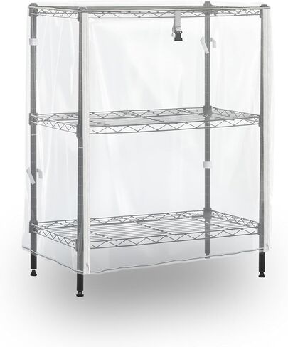 رف سلكي من 3 أرفف PVC مقاوم للماء لتغطية رف الأسلاك - 24 بوصة عرض × 14 بوصة عمق × 30 بوصة ارتفاع - يحمي من الغبار والحطام - غطاء فقط (شفاف) in Kuwait