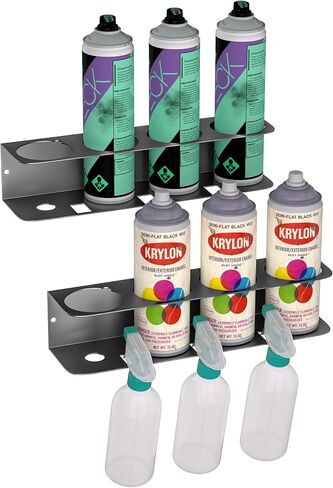 حامل علب الرذاذ من إيفيرهانجر، رف تخزين زجاجات الرش على الحائط، منظم زجاجات الطلاء شديد التحمل للمرآب والمنزل، 8 فتحات للعلب in Kuwait